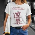 Hold On Partner I'm Overstimulated Cowboy Dachshund Dogs T-Shirt Gifts for Her