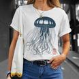 Japanese Aesthetic Asianintage Medusa Jellyfish Gray T-Shirt Geschenke für Sie