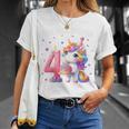 Kinder 4 Geburtstag Mädchen 4 Jahre Einhorn Party Outfit Einhorn T-Shirt Geschenke für Sie