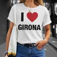 I Love Girona Ciudad En España Con Red Love Heart Camiseta unisex Regalos para ella