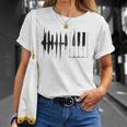 Piano Piano Keys Wings Gray T-Shirt Geschenke für Sie