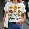 Retro Cute Softball Mimi Bow Softball Mom Women T-Shirt Gifts for Her
