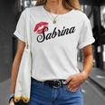Sabrina Bold Red Lips Personalized Name For And Girls T-Shirt Gifts for Her
