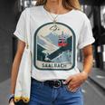 Ski Saalbach Retrointage Style Saalbach Skiing Gray T-Shirt Geschenke für Sie