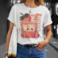 Strawberry Boba Anime Bubble Tea Neko Girls Kawaii Teen T-Shirt Gifts for Her