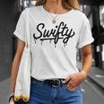 Swifty Fan Merch Ns First Name Taylor Outfit Drip Gray T-Shirt Geschenke für Sie