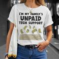 I Am The Unpaid Technical Support My Family Nerd Geek It Computer Gray T-Shirt Geschenke für Sie