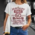 Vintage January 1965 60Th Birthday T-Shirt Geschenke für Sie