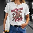 Vintage North Pole Rodeo Cowboy Santa Country Christmas T-Shirt Gifts for Her