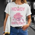 Western Howdy Its My Birthday Disco Cowgirl T-Shirt Gifts for Her