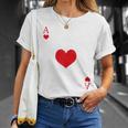 Women's Heart Ass Costume Playing Card Game Poker Skat Carnival T-Shirt Geschenke für Sie