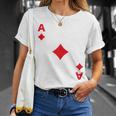 Women's Playing Card Chequered Ace Card Costume Fancy Dress Ass Groups T-Shirt Geschenke für Sie