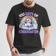 100Th Days Of Kindergarten Unicorn Girls 100 Days Of School T-Shirt Personalized Gifts
