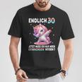 30Th Birthday Woman 30 Years Party Outfit Unicorn T-Shirt Lustige Geschenke