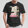 4Th Birthday Crew Ice Cream Truck I'm 4 Bday Ice Cream Party Camiseta unisex Regalos divertidos