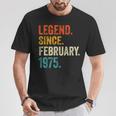 50 Years Old Legend Since February 1975 Retro 50Th Birthday T-Shirt Personalized Gifts