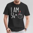 I Am 54 Plus 1 Middle Finger 55Th Women's Birthday T-Shirt Lustige Geschenke