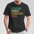 60 Years Old Legend Since February 1965 60Th Birthday T-Shirt Personalized Gifts