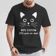 80 Coton 20 Poils De Chat Humour T-Shirt Cadeaux drôles