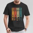 84Th Birthday Woman Man Legendary Since 1940 T-Shirt Lustige Geschenke