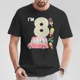 8Th Birthday Crew Ice Cream Truck I'm 8 Bday Ice Cream Party Camiseta unisex Regalos divertidos