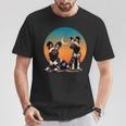 African Painted Wild Dogs Sunset Moon Wild Dog Lovers T-Shirt Unique Gifts