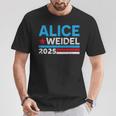 Alice Weidel Fan Item German Chancellor 2025 Alice Weidel Blue T-Shirt Lustige Geschenke