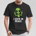 Alien I Come In Peace Space Rave Edm Music Alien T-Shirt Lustige Geschenke