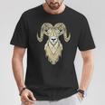 Artistic Big Horn Sheep Ram Head Sketch Graphic T-Shirt Unique Gifts