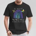 Autism In April We Wear Blue Autism Rainbow Awareness Month Camiseta unisex Regalos divertidos