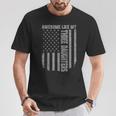 Awesome Like My Three Daughters Fathers Day Us American Flag T-Shirt Personalized Gifts