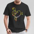 Bass Clef Heart I Love Music Bass T-Shirt Lustige Geschenke