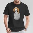 Beagle In The Chest Pocket Pocket For Dog Owners T-Shirt Lustige Geschenke