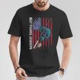 Best Fishing Canne À Pêche Avec Drapeau Américain T-Shirt Cadeaux drôles
