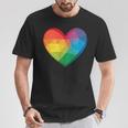 Buntes Herz Regenbogen T-Shirt Lustige Geschenke