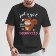 Camisa De Ardilla Para Niñas Just A Girl Who Loves Squirrels Camiseta unisex Regalos divertidos