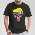 Camisa Trump Hair Skull Para El 4 De Julio Regalo Con La Bandera Estadounidense De Trump Camiseta unisex Regalos divertidos