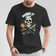 Chef Calavera Cráneo De Cocinero Cráneo De Chef Camiseta unisex Regalos divertidos