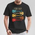 Chicago Concert Rock Music Festival Guitarras Illinois Band Il Cuello Camiseta unisex Regalos divertidos