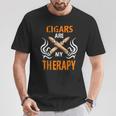 Cigars Are My Therapy Smoker Saying Cigar Smoke Tobacco T-Shirt Lustige Geschenke