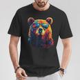 Cool Bear Portrait With Sunglasses Watercolour Bear T-Shirt Lustige Geschenke