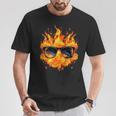 Cool Fire And Flames Glasses T-Shirt Lustige Geschenke