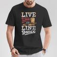 Cowboy Cowgirl Dancing Live Western Line Bailando Regalos Cuello Camiseta unisex Regalos divertidos