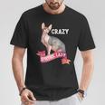 Crazy Sphynx Lady Sphinx Cat Lovers Raza Gato Gato Camiseta unisex Regalos divertidos