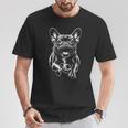 Cute French Bulldog In Run As Cool Portrait T-Shirt Lustige Geschenke