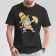Damen Mexican Taco Cat Food Wide Brimmed Cute Sombrero Hat Mit-Ausschnitt T-Shirt Lustige Geschenke