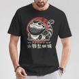 Dragon Barbu En Kanji Japonais Rétro Mignon Pogona Floral T-Shirt Cadeaux drôles