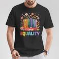 Equal Rights LGBTQ Book Flower Equality Peace Love Kindness T-Shirt Unique Gifts