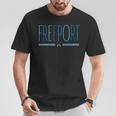 Freeport Long Island NY Oars Blue Lettering T-Shirt Unique Gifts