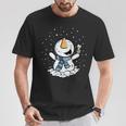 Froher Schneemann Im Schnee Winter T-Shirt Lustige Geschenke